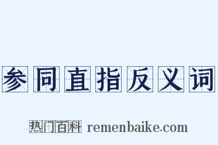 参同直指反义词是什么意思的图片